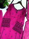Jf 047 Rayon Cotton Embroidery Top With Bottom Dupatta